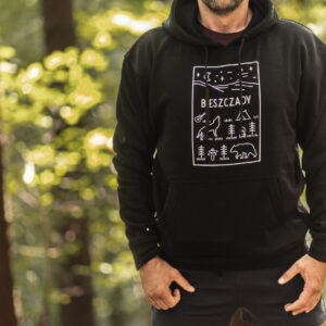 Czarna bluza unisex POCZTÓWKA Z BIESZCZAD